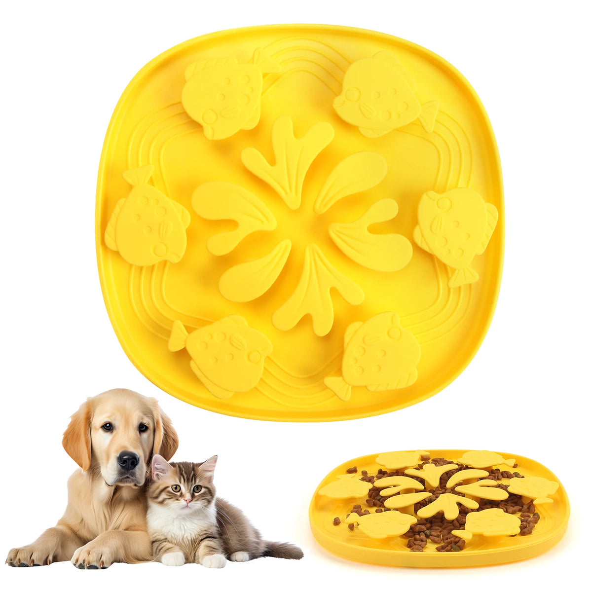 Pet Slow Feeder Bowl Licking Pad Lick Feeder Pad with Suction Cup Choke Proof Silicone Slow Food Dog and Cat Feeding Products
