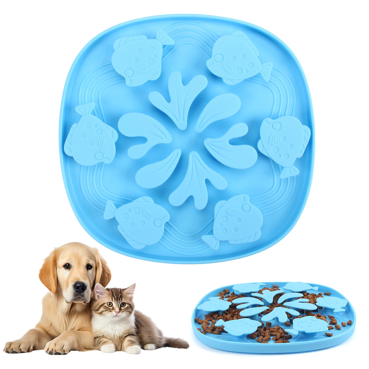 Pet Slow Feeder Bowl Licking Pad Lick Feeder Pad with Suction Cup Choke Proof Silicone Slow Food Dog and Cat Feeding Products