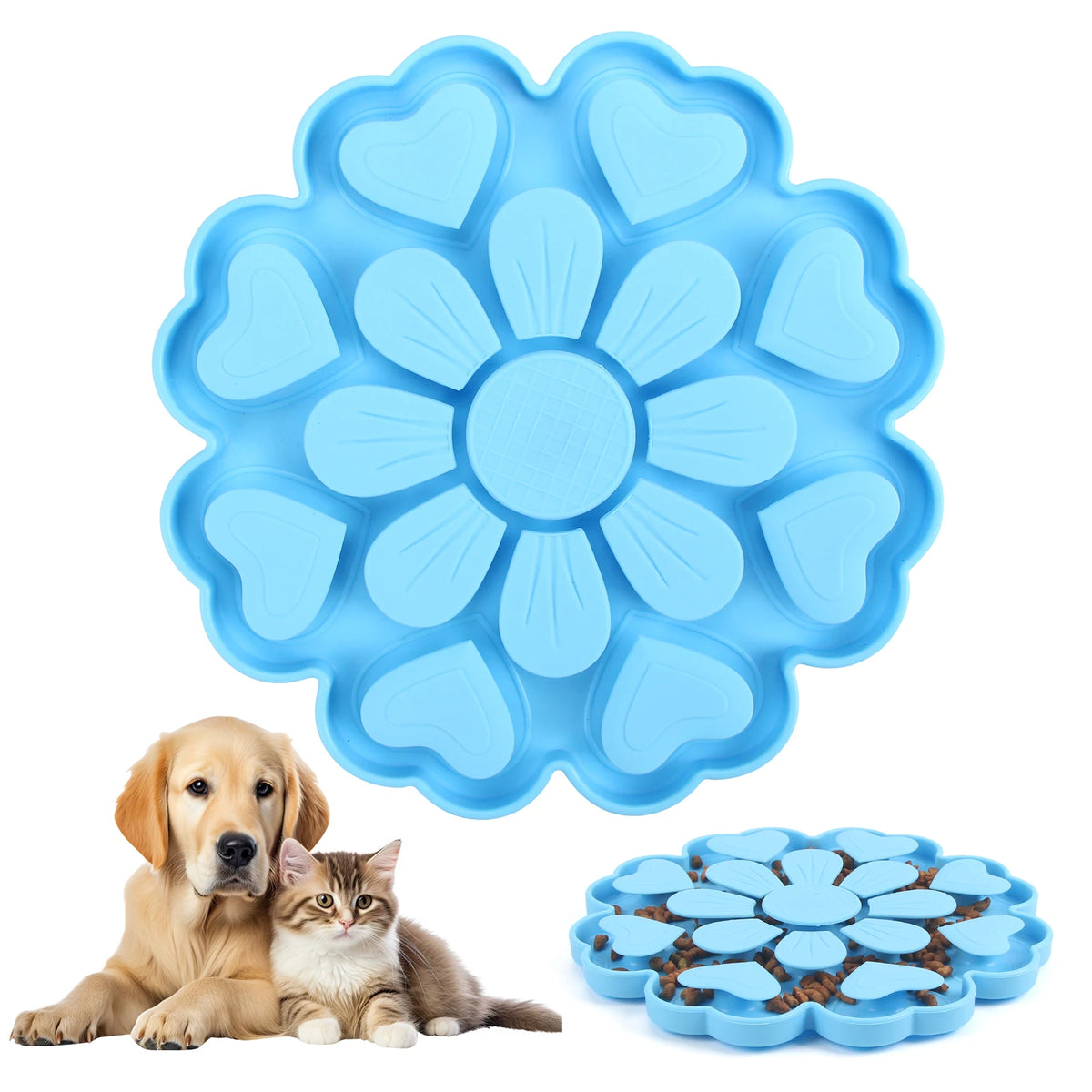 Pet Slow Feeder Bowl Licking Pad Lick Feeder Pad with Suction Cup Choke Proof Silicone Slow Food Dog and Cat Feeding Products